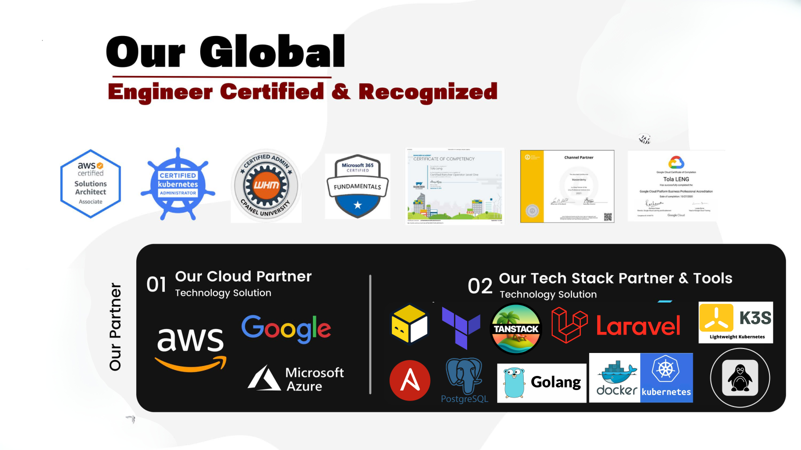 Global technology expertise and professional engineering certifications